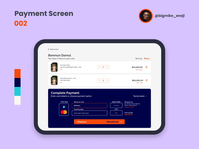 Payment Screen UI Design by Michael Eneji on Dribbble