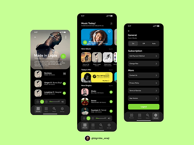 Music Player App UI - 009 009 design music app design product design ui ux