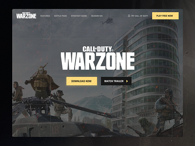 Call of Duty: Warzone Web Design call of duty cod concept design desktop game interaction design interface landing page minimal ps4 ui ui design ux ux design warzone web web design website