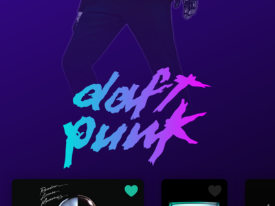 DaftPunk App Concept app application concept daft punk daftpunk design music music app ui ux