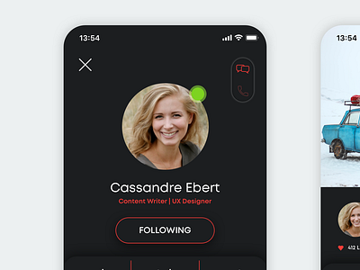 Daily Ui 06 - User Profile app card concept dailyui design ui ux