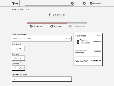 Checkout payment cart checkout design ui ux website