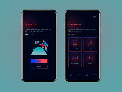 Motivation app app app design application design ios ui ux uxdesign