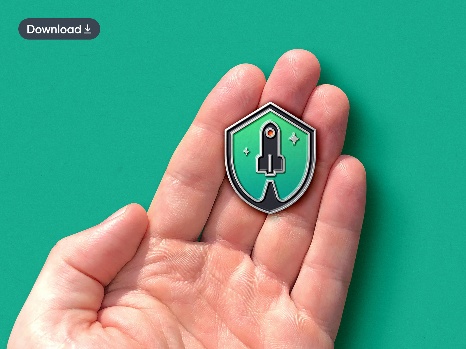 metal pin badge mockup free