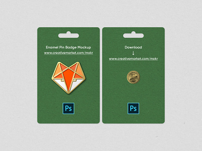 Enamel Pin Badge Mockup branding download enamel pin badge fox graphicdesign illustration logo logodesign mockup mockup psd photoshop realistic vulpes