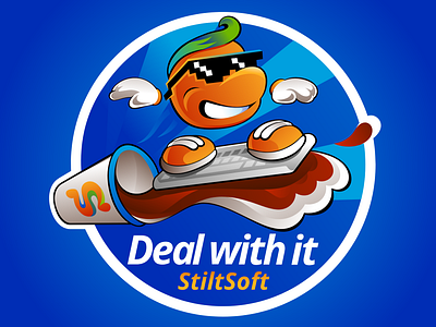 Deal With It character illustration sticker vector