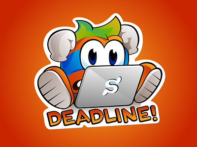 Deadline character illustration sticker vector