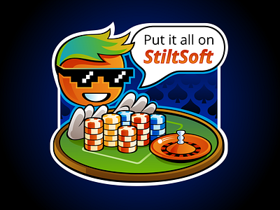 Roulette character illustration sticker vector