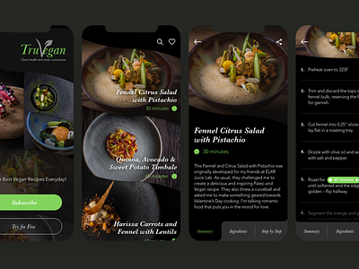 Vegan Recipe App Concept design iphone iphone app mobile app mobile uiux ui ui ux ui ux design ui desgin ux vegan
