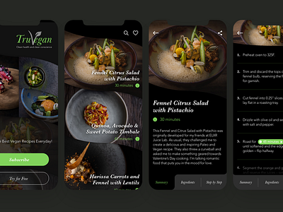 Vegan Recipe App Concept