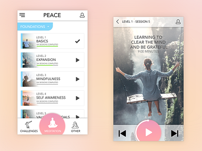 Meditation App Concept app design meditation app mobile app mobile uiux ui ui ux ui ux design ui desgin uiuxdesigner user inteface ux