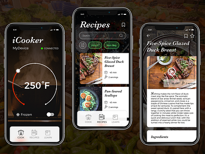 Smart Cooker App Concept app cooking cooking app design iphone app iphone app design mobile app mobile uiux ui ui ux ui ux design ui desgin uiuxdesigner user inteface ux