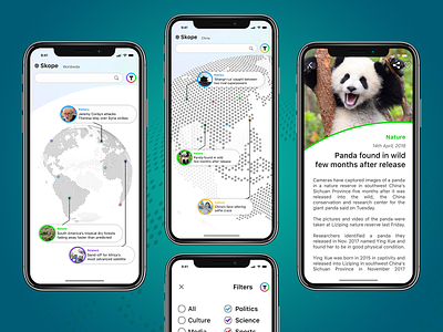 Map-based News App Concept app design iphone app iphone app design mobile app mobile uiux ui ui ux ui ux design ui desgin uiuxdesigner user inteface ux