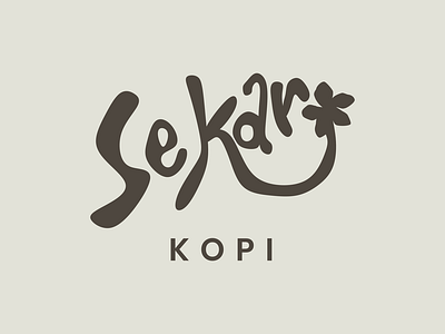 Kopi Sekar branding coffee logo coffee shop flower handwritten logo logo