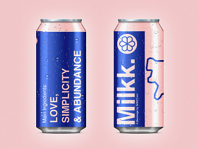 MILKK. Can beverage beverage packaging branding clean design emblem logo flat identity logo logo design milk milk package minimal packaging packaging design product design simple design