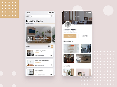 Interior App app app design cozy design interior interior design magazine mobile trendy ui uidesign