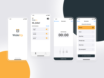 Alarm Concept alarm alarmclock app app design bright clock design mobile native time trendy ui uidesign
