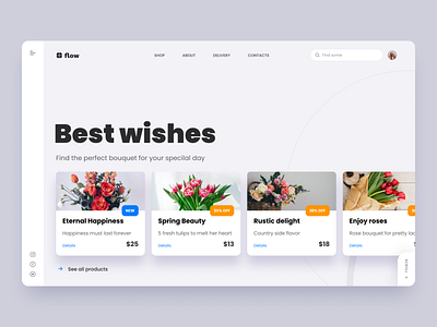 Flower Shop branding concept design flowers flowershop fresh gradient nature trendy ui webdesign website