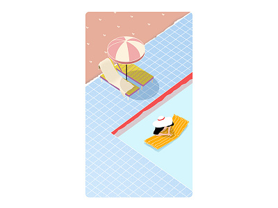 5th Pool illustraor poll sun umbrella water