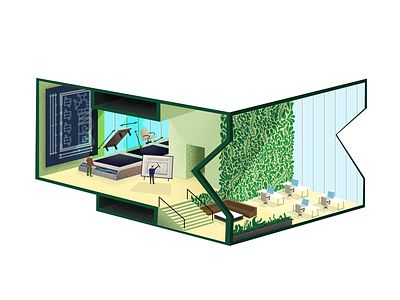 WIP - CBRE building illustration architect building illustration office perspective work