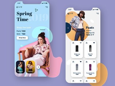 Shop App Layout Exploration app design fashion icon stylish typography ui vector web