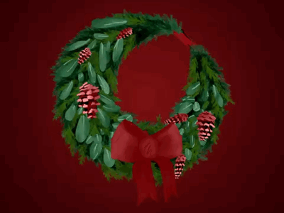 Wreath | Holiday Daily Project | 2018 ae animation christmas holiday mograph motion graphics photoshop pine ribbon wreath xmas