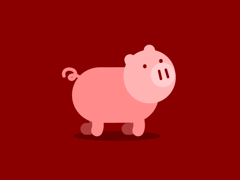 Happy Lunar New Year! ae after effects animated animation chinese new year design illustration lunar new year mograph motion motion graphics pig piggy running walk cycle