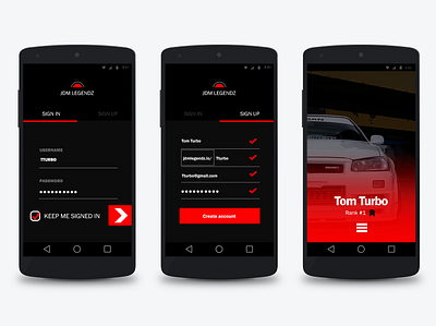 JDM Legendz android android app interfacedesign uiux uiuxdesign