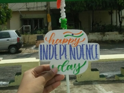 Happy Independence Day 15 aug brush lettering brushpen design handmade independence india typography