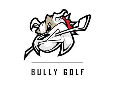Bully Golf Mascot Logo bull dog cartoon logo dog logo mascot vector