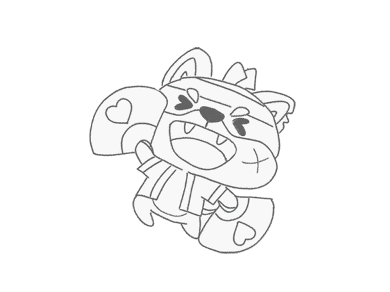 WIP Bushiba animation sticker for Youtube animation app chibi cute gif kawaii sticker stickers vector wip youtube