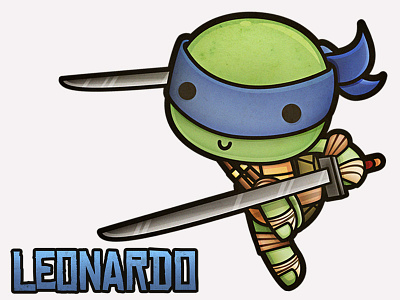 Leonardo TMNT chibi cute kawaii leonardo mutant ninja squidpig tmnt turtles