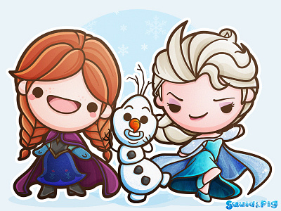 Kawaii Frozen anna chibi cute disney elsa fanart frozen kawaii olaf snowman squidpig