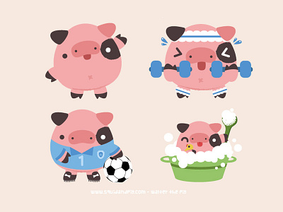 Walter The Pig 02 chibi cute kawaii pig squidpig stickers walter walter the pig