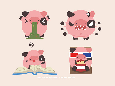 Walter The Pig 04 chibi cute kawaii pig squidpig stickers walter walter the pig