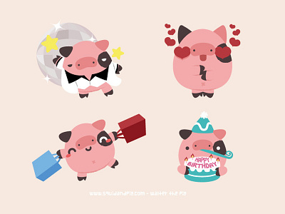 Walter The Pig 06 chibi cute kawaii pig squidpig stickers walter walter the pig