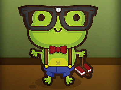 Hermes the Nerdy Frog chibi cute frog kawaii nerd old willow school squidpig