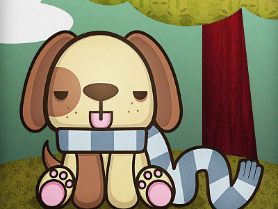 Freddy the Lazy Dog chibi cute dog kawaii lazy old willow school squid and pig