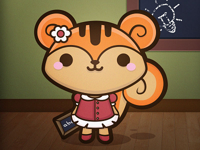 Phoebe the Know-all Squirrell chibi cute kawaii know all old willow school squirrell squid and pig