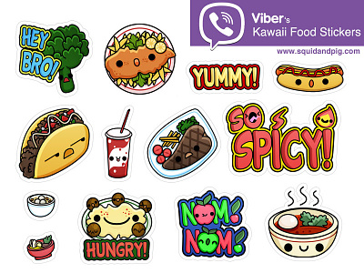 Kawaii Food Stickers for Viber 02