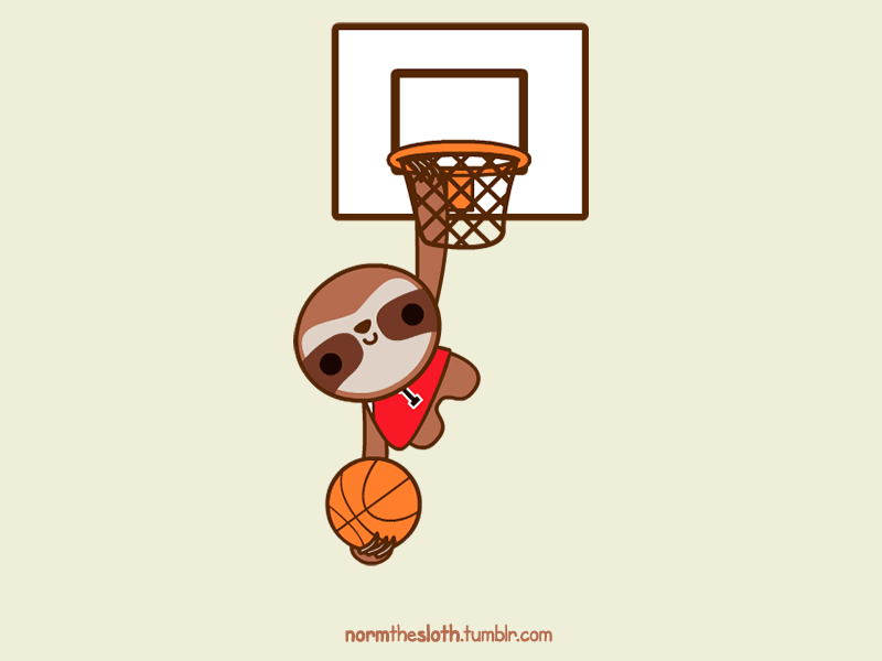 Norm the Hyperactive Sloth - Basket animation chibi cute gif hyperactive kawaii sloth