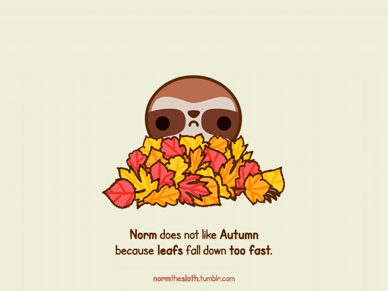 Norm the Hyperactive Sloth - Autumn animation chibi cute gif hyperactive kawaii sloth