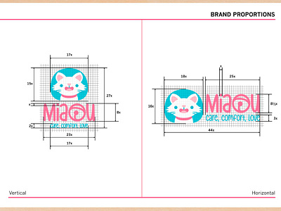 Miaou Logo Proportions brand branding cat chibi cute kawaii kitty logo petshop