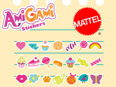 Amigami Stickers for Mattel 01 amigami cute kawaii love mattel stickers toy