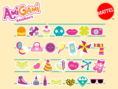 Amigami Stickers for Mattel 02 amigami cute kawaii love mattel stickers toy