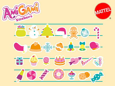 Amigami Stickers for Mattel 05 amigami cute kawaii love mattel stickers toy