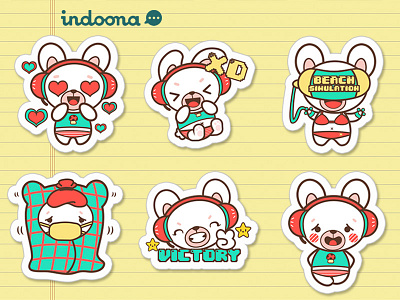 Momo Chan Stickers for Indoona 03 bunny cute gamer girl indoona kawaii mobile stickers