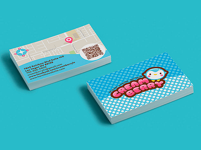 Creamberry Business Card business card cute icecream kawaii logo mascot penguin shop yuru yuru chara ゆるキャラ 可愛い