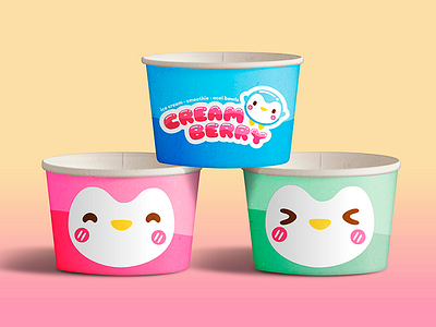 Creamberry Ice Cream Cup cup cute icecream kawaii mascot penguin shop yuru yuru chara ゆるキャラ 可愛い