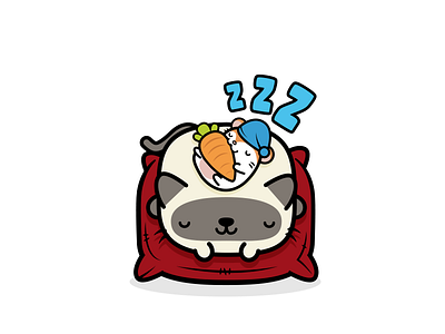 Cheez & Ham | Kawaii Stickers for I Got Games | Sleeping